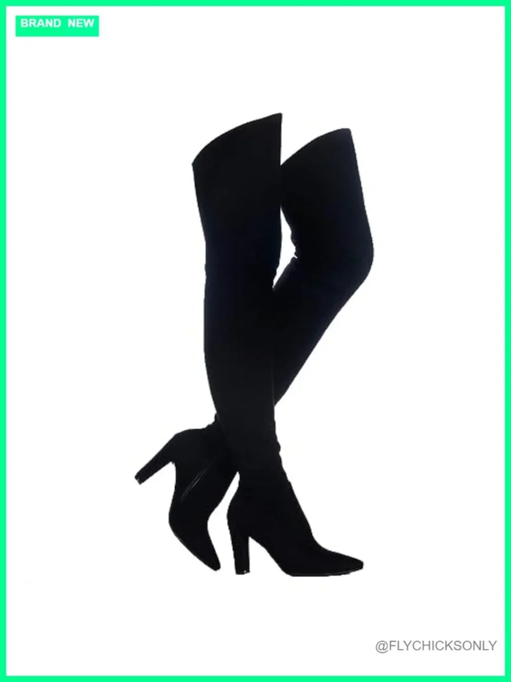 Women Stretch Suede Chunky Heel Over The Knee Thigh High Boots